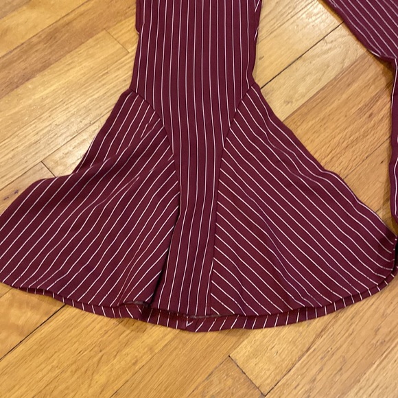 Free People winterberry pinstripe flare pants - Picture 4 of 8